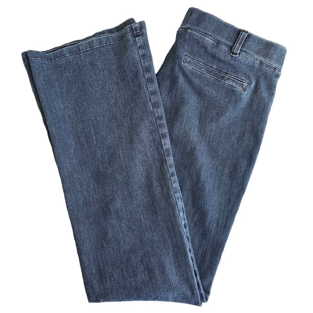 Betabrand Faux Denim Stretch Bootcut Pull On Pants | Women's Medium | FLAWS